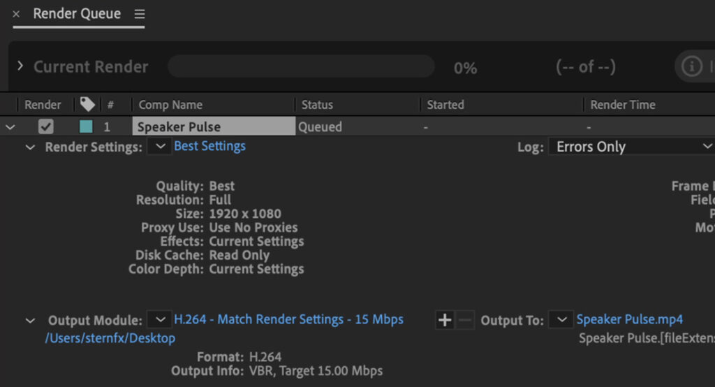 Create and manage Render Settings and Output Module in After Effects